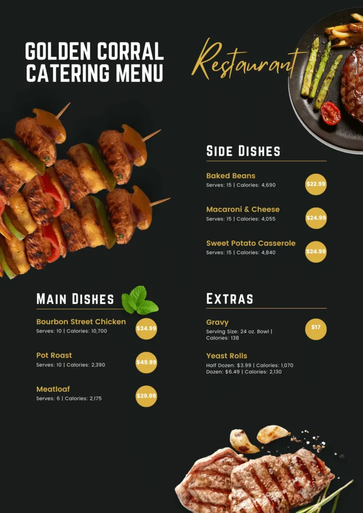 Golden Corral Catering Menu Infographic