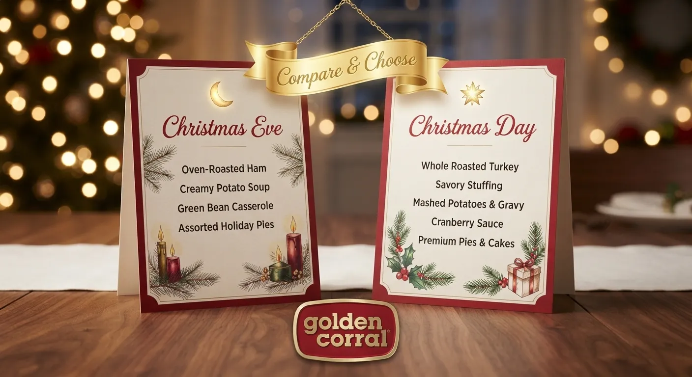 Golden Corral Christmas Day and Christmas Eve menu comparison